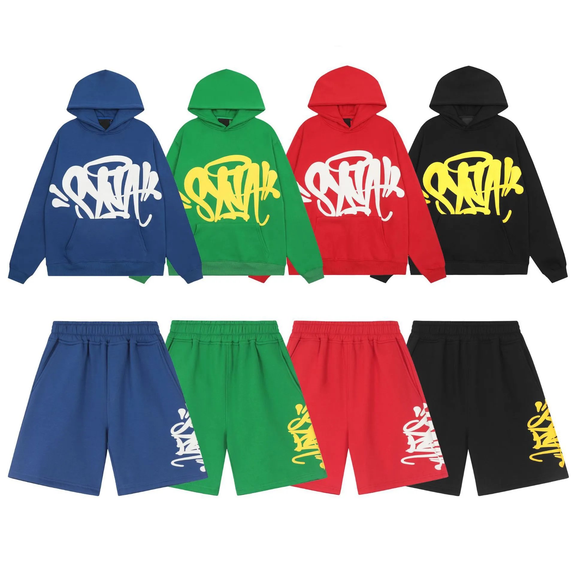 Style letters velvet hoodie sweatshirt men and women high street shorts sports suit