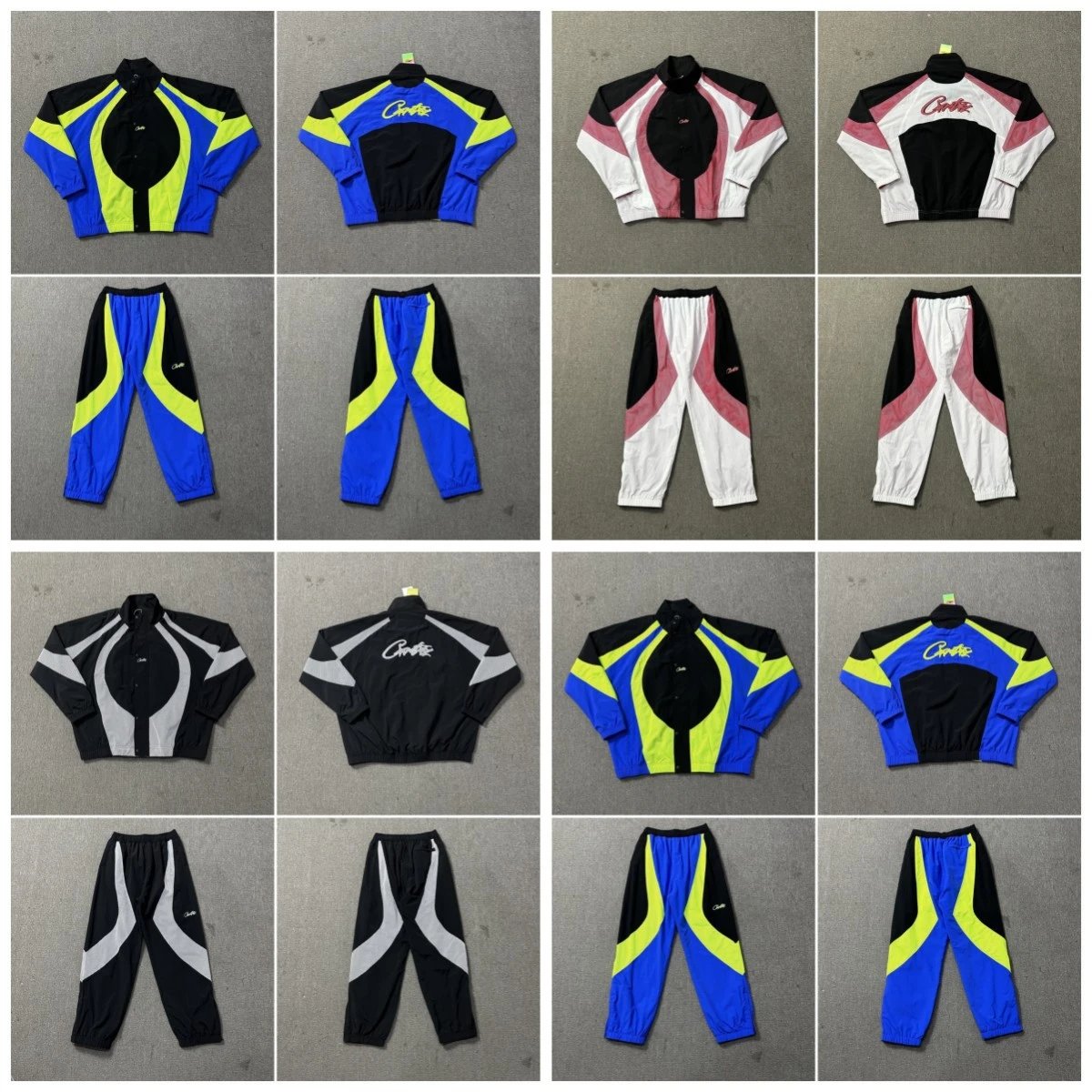 Embroidered letters, contrasting colors, lightweight jacket, pants, men's and women's suits