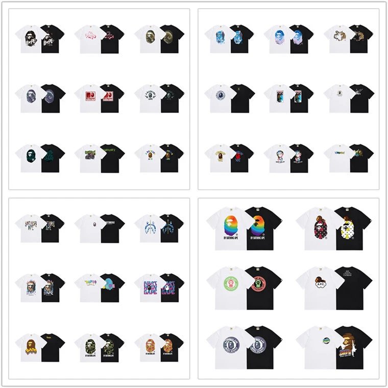 Spring and summer new collection round people printing short sleeves round neck printing casual short sleeves for men and women
