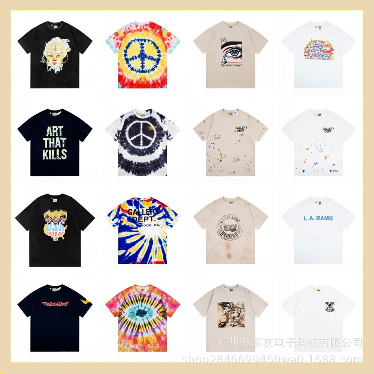 Summer new high street trendy letter print simple and versatile short sleeves