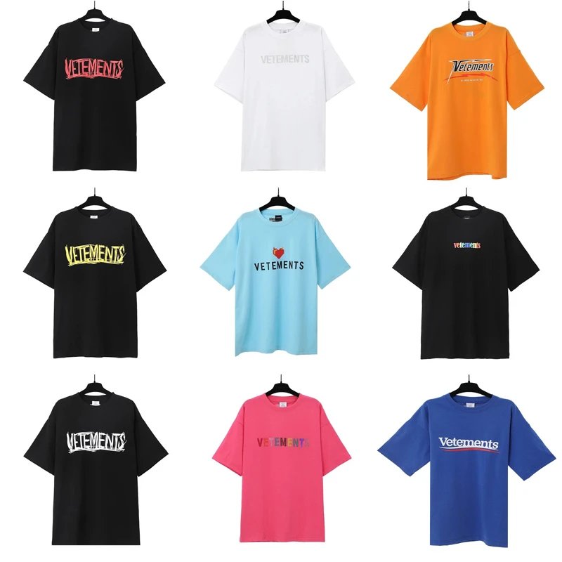 New letter printed loose and versatile round neck short sleeves for men and women.