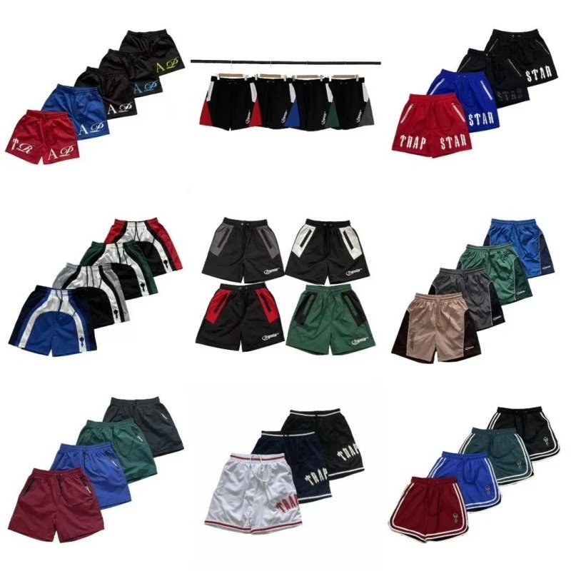 Letter printed embroidered shorts, summer loose sports casual beach pants for men