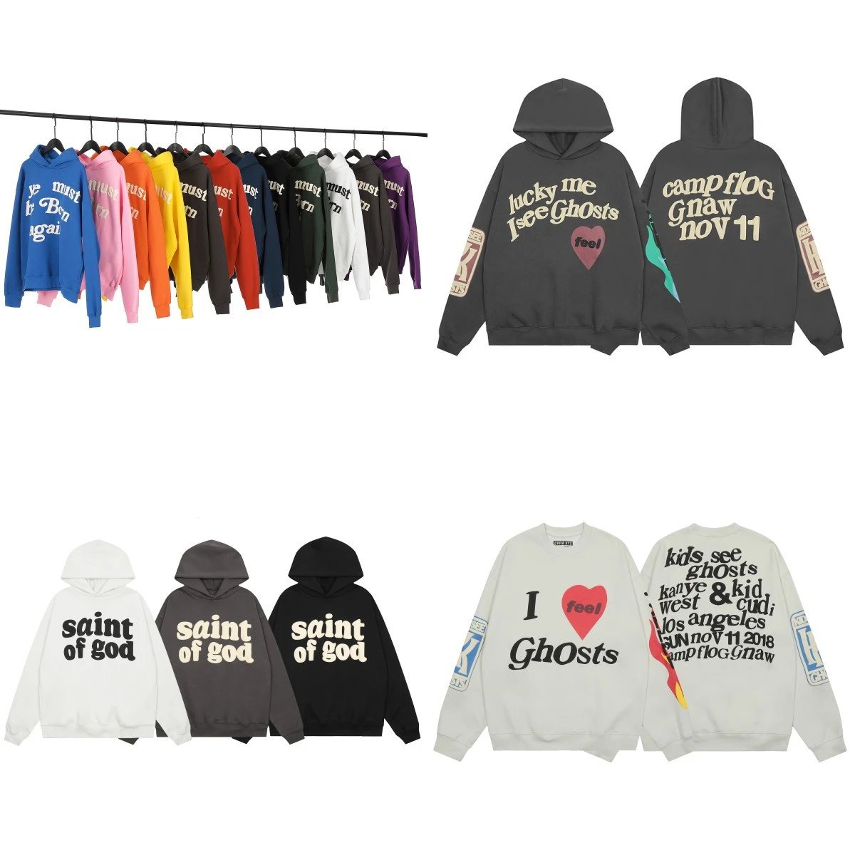 Autumn and winter new foam printed sweatshirts for men and women couple hoodies
