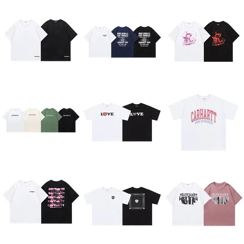 Classic Letter Embroidered Round Neck Short Sleeve T-Shirt Loose Couple Basement Shirt for Men and Women