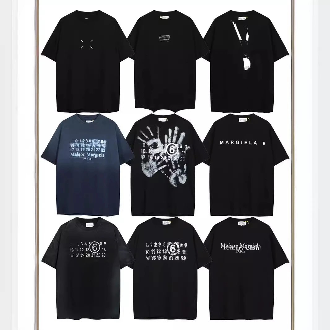 Short-sleeved summer loose embroidered label printed t-shirt for men and women couples