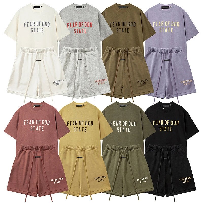 New loose casual drawstring shorts and men's and women's short-sleeved T-shirts