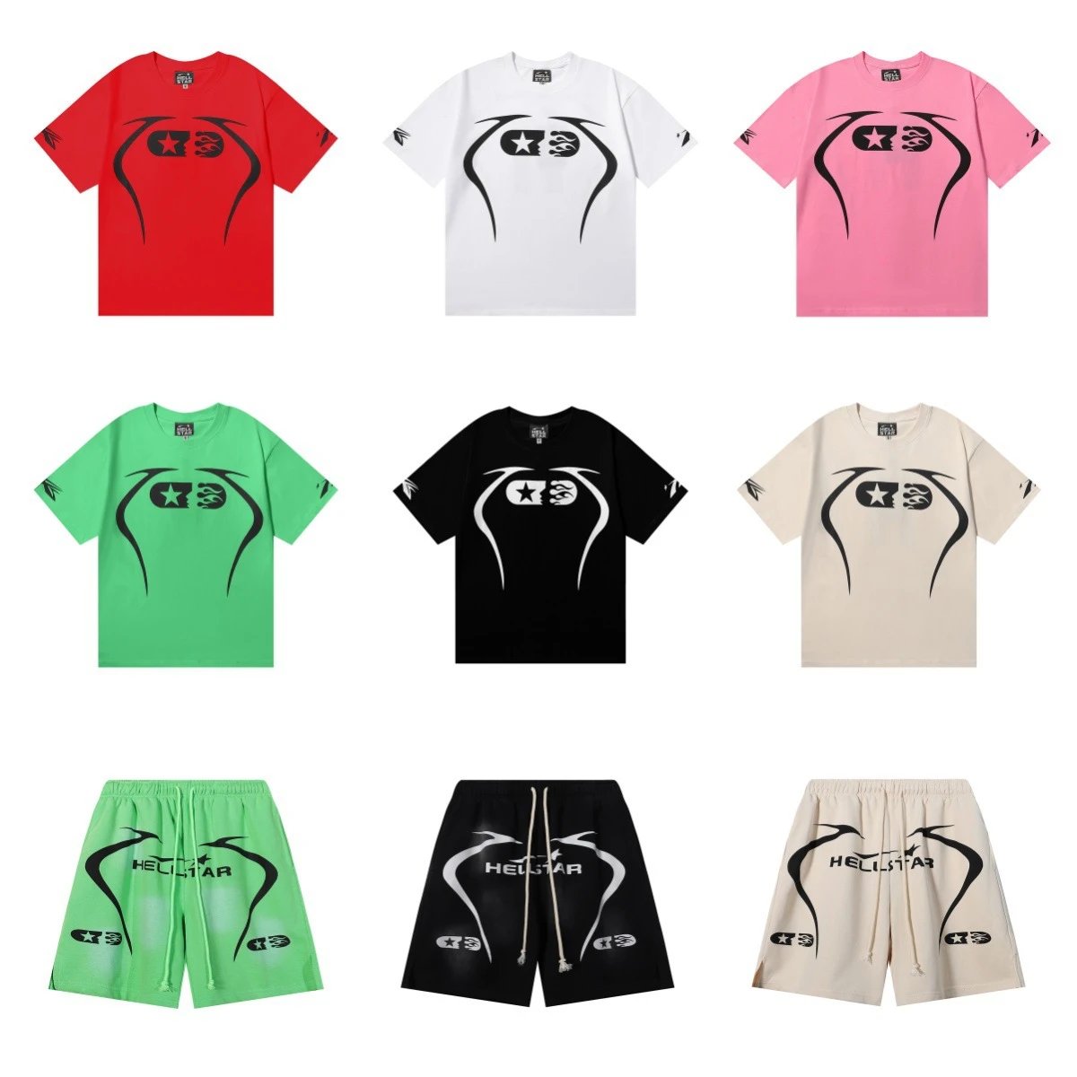 Casual men's and women's sports shorts set