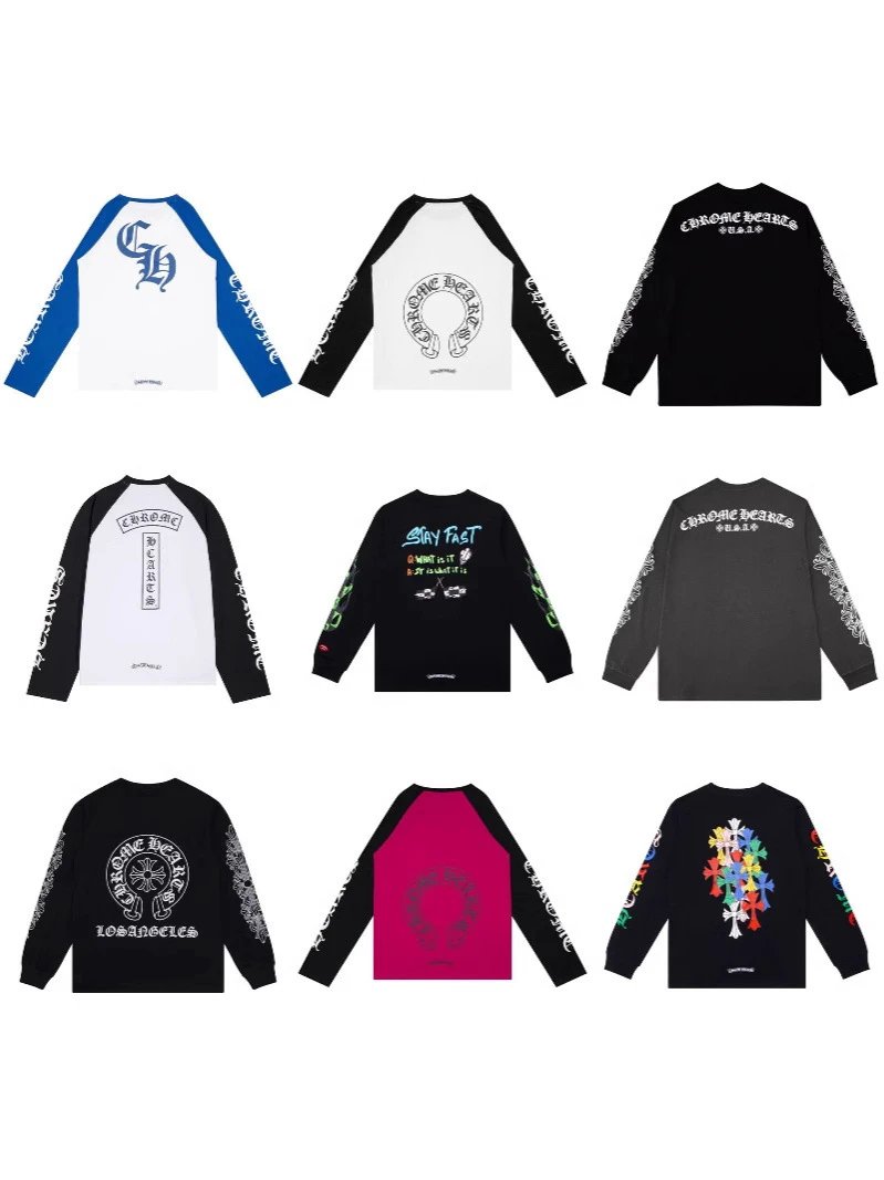 Long-sleeved T-shirt, round neck, pure cotton for men and women, loose and versatile