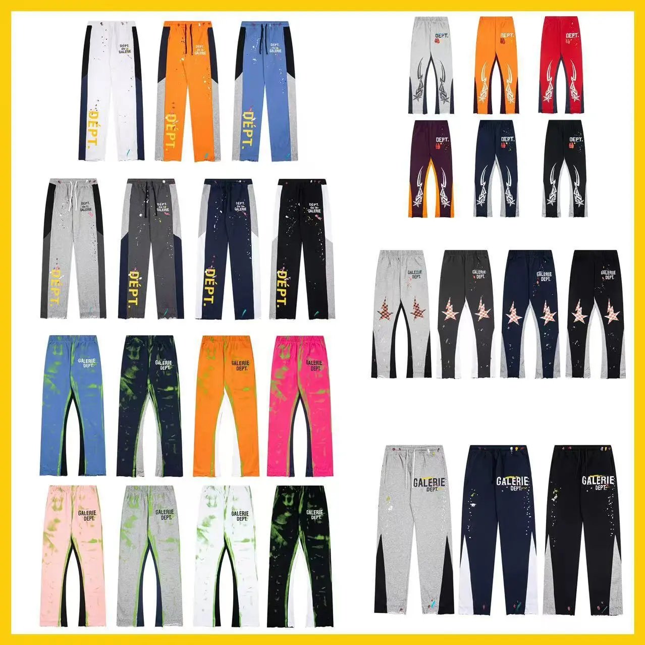 Casual loose trousers spliced couple's leggings sweatpants trendy men and women same style