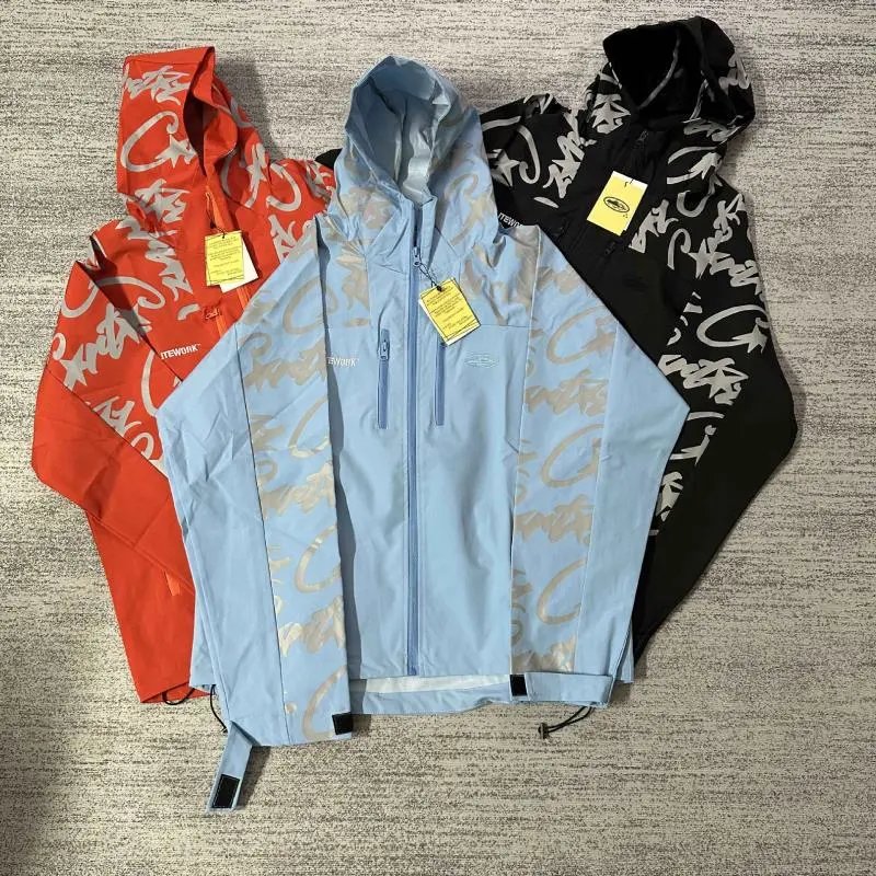 men's waterproof windbreaker reflective jacket