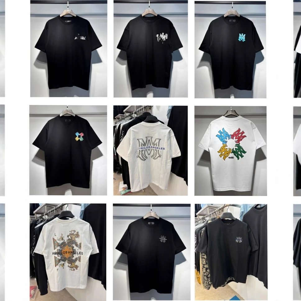 Short-sleeved t-shirts for men and women high street half-sleeved shirts